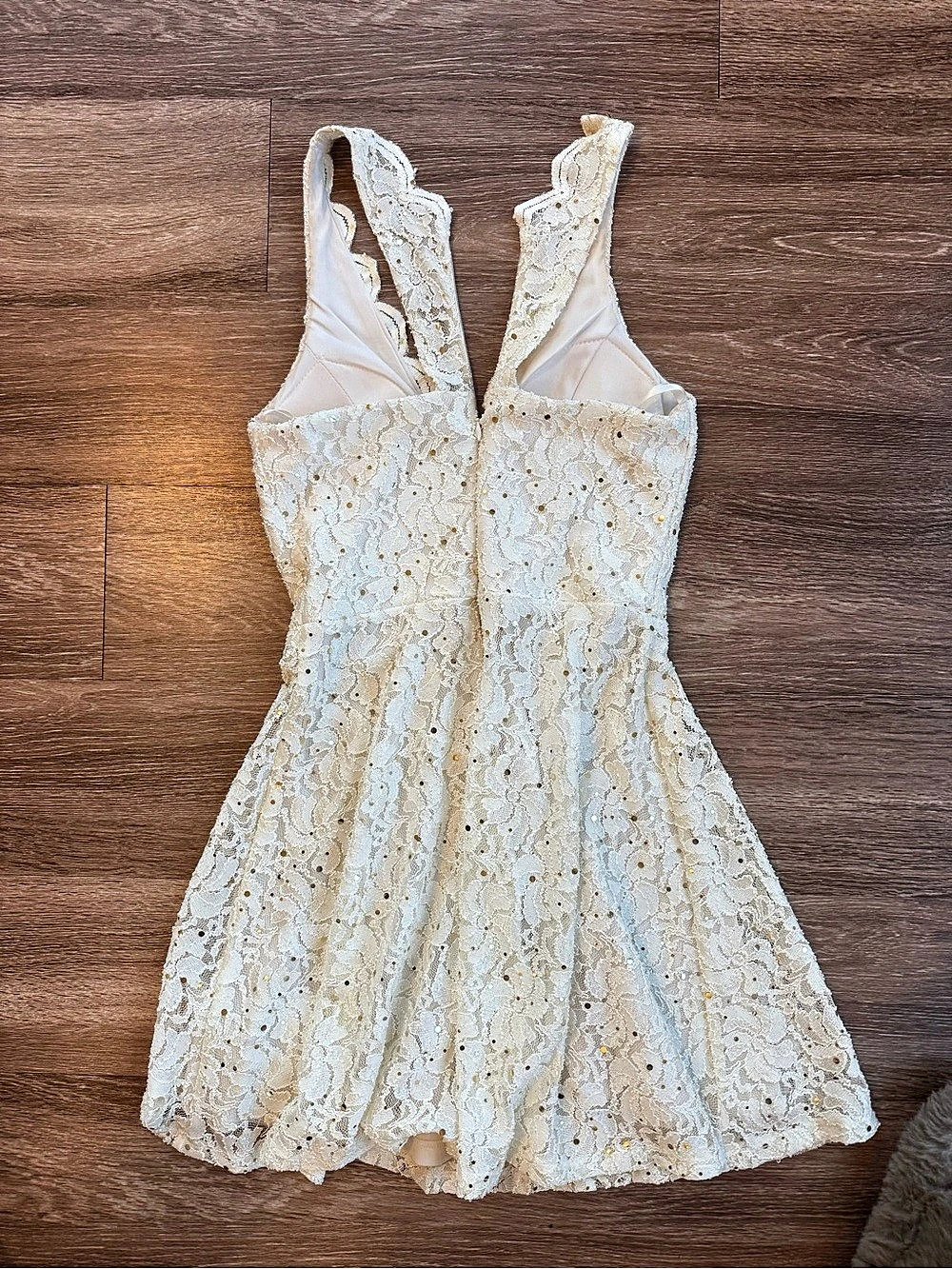 Jump Apparel Lace Sequin Mini Dress Size 3/4